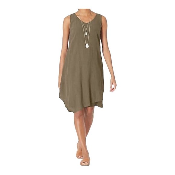 Pure Jill Textured mixed media dress, brown Size XS - Picture 1 of 12